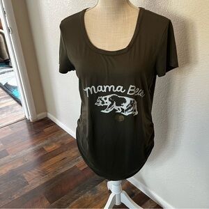 Ruby & Lace Maternity Mama Bear Women's Olive Top - Size Large